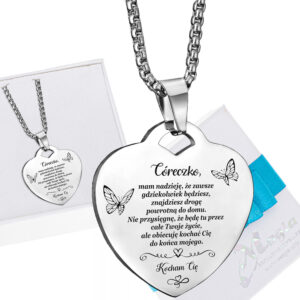 srebrny naszyjnik serce